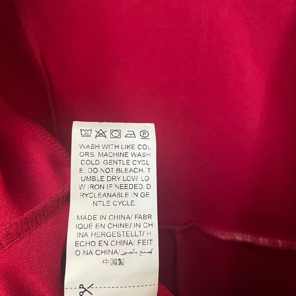 Wdirara Womens XS Wide Leg Jumpsuit Red Wine V-Neck Sheer Sleeve Elegant NWT - Picture 9 of 10